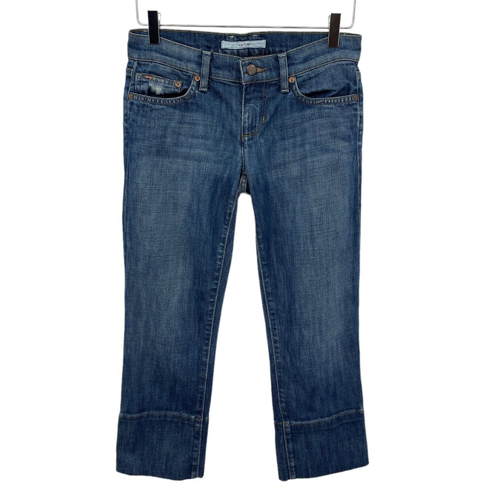 Joe's Jeans Socialite Kicker Crop Jeans Size 25 Harvey Wash Distressed 28" x 24"